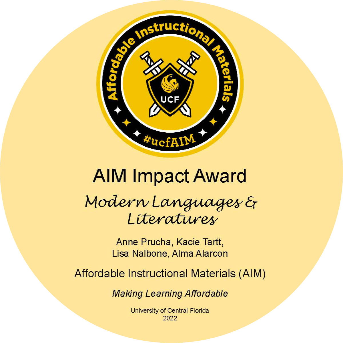 Modern Languages and Literatures - 2022 AIM High Impact Award