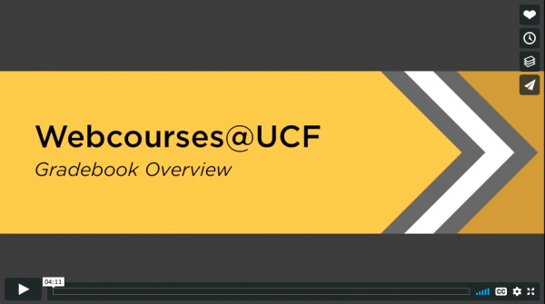 View the Webcourses@UCF Gradebook Overview Video