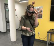 girl using augmented reality technology