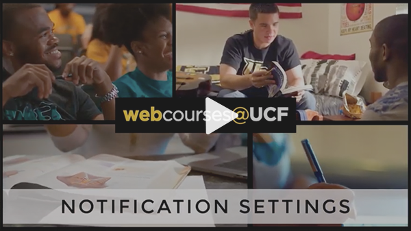 Notification Settings in Webcourses@UCF